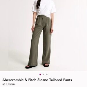 Abercrombie & Fitch Sloane Wide Leg Pants in Olive